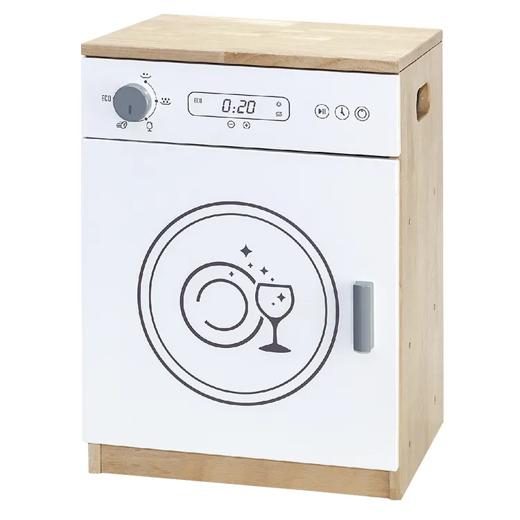 Dish Washing Machine Pretend Play Toy Baby Kitchen Set Toy CN ZHE Wood Children 14 Years   up 2 to 4 Years 5 Kids Gift Color Box