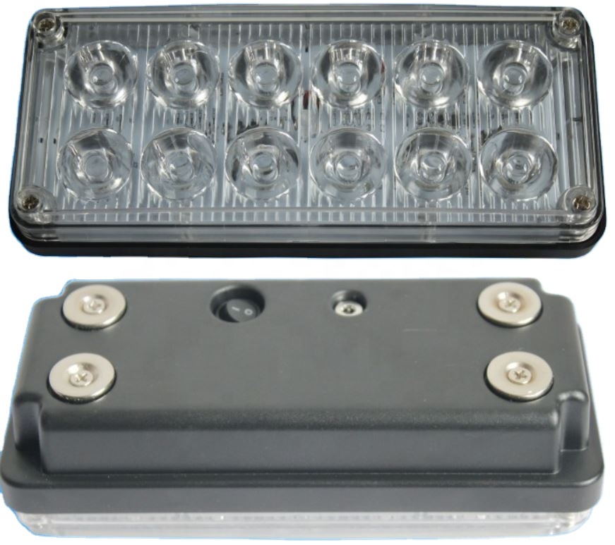 Portable rechargeable battery powered magnetic mount led strobe light for tractor forklift crane truck flash strobe light