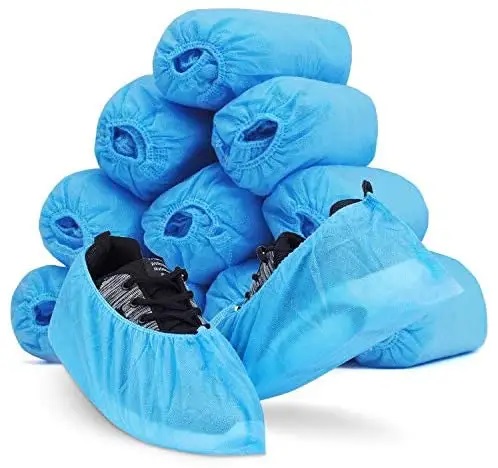Blue  White Nonwoven SMS PP CPE Waterproof Anti Slip Disposable Shoe Cover