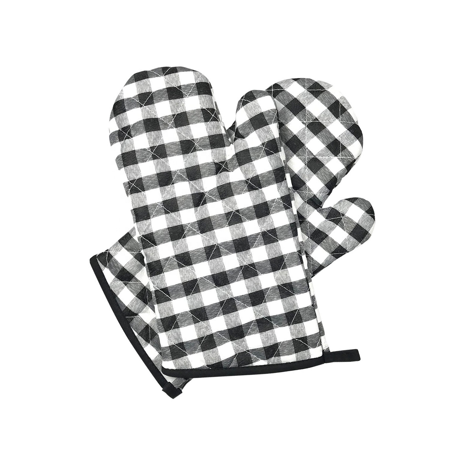 Kitchen Mitt potholder Cooking Microwave woven Plaid Cotton Oven Mitts