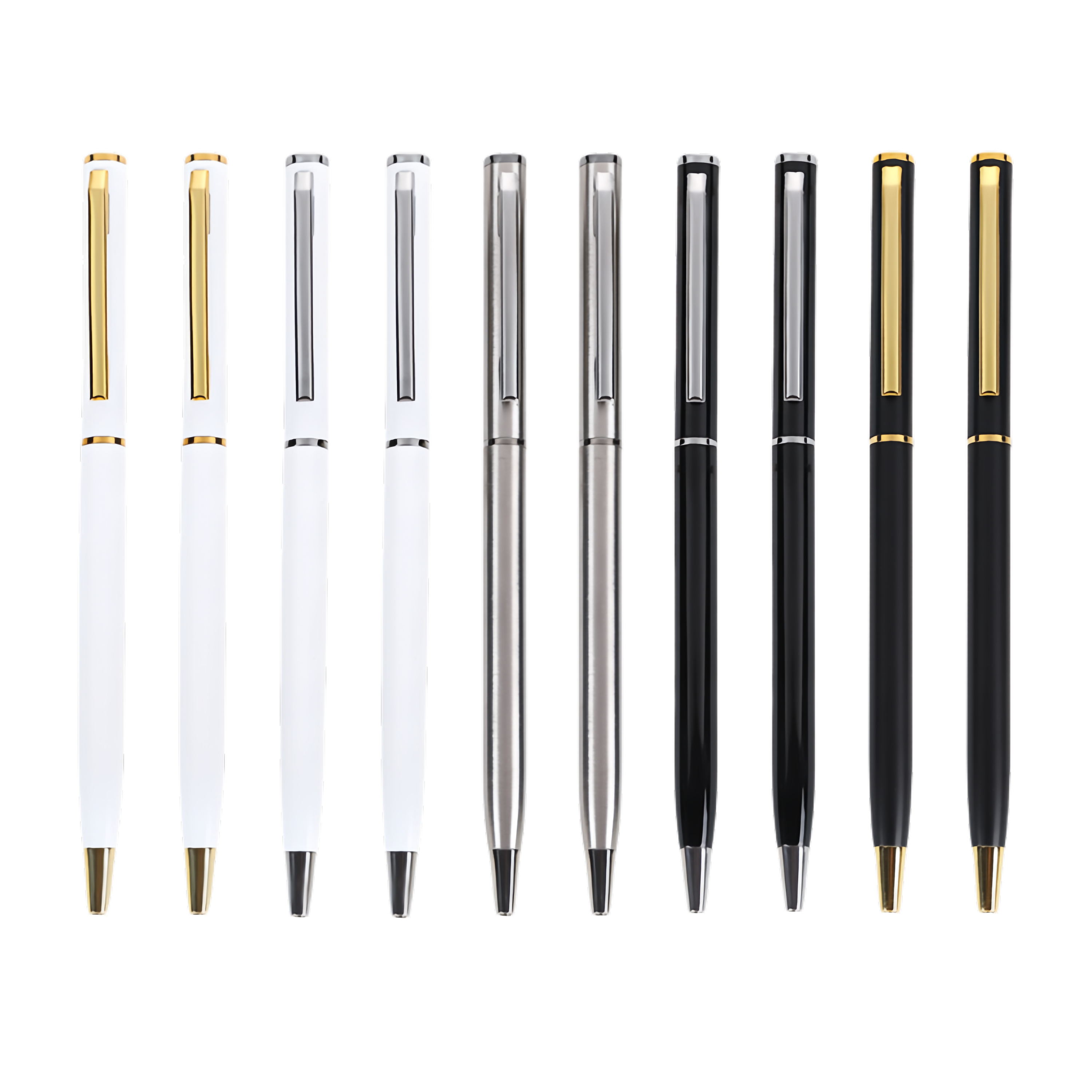 Hot Sale Customized Logo Ballpoint Pen Slim Metal Senior Novelty Design 1.0mm Business Promotional Office Hotel Advertising Gift