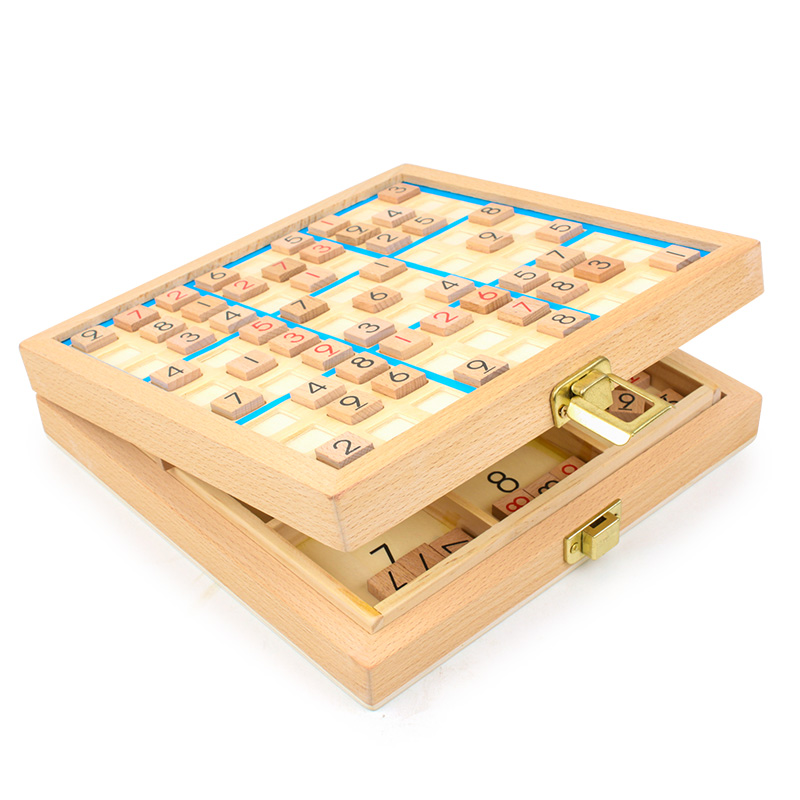 Wooden Sudoku Game Adult Logic Thought Nine Palace Sudoku Children's Intelligence Toy Table Play with Questions