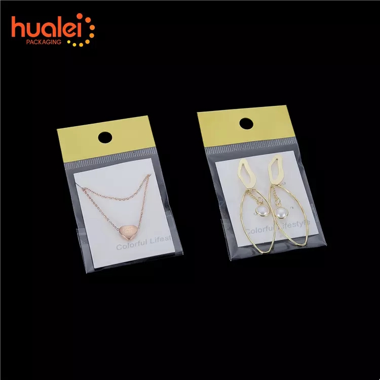 Plastic Jewelry Gift Storage Bags Wholesale Custom Logo Printing Self Sealing Heat Seal Cellophane Opp Packing Packaging Bag