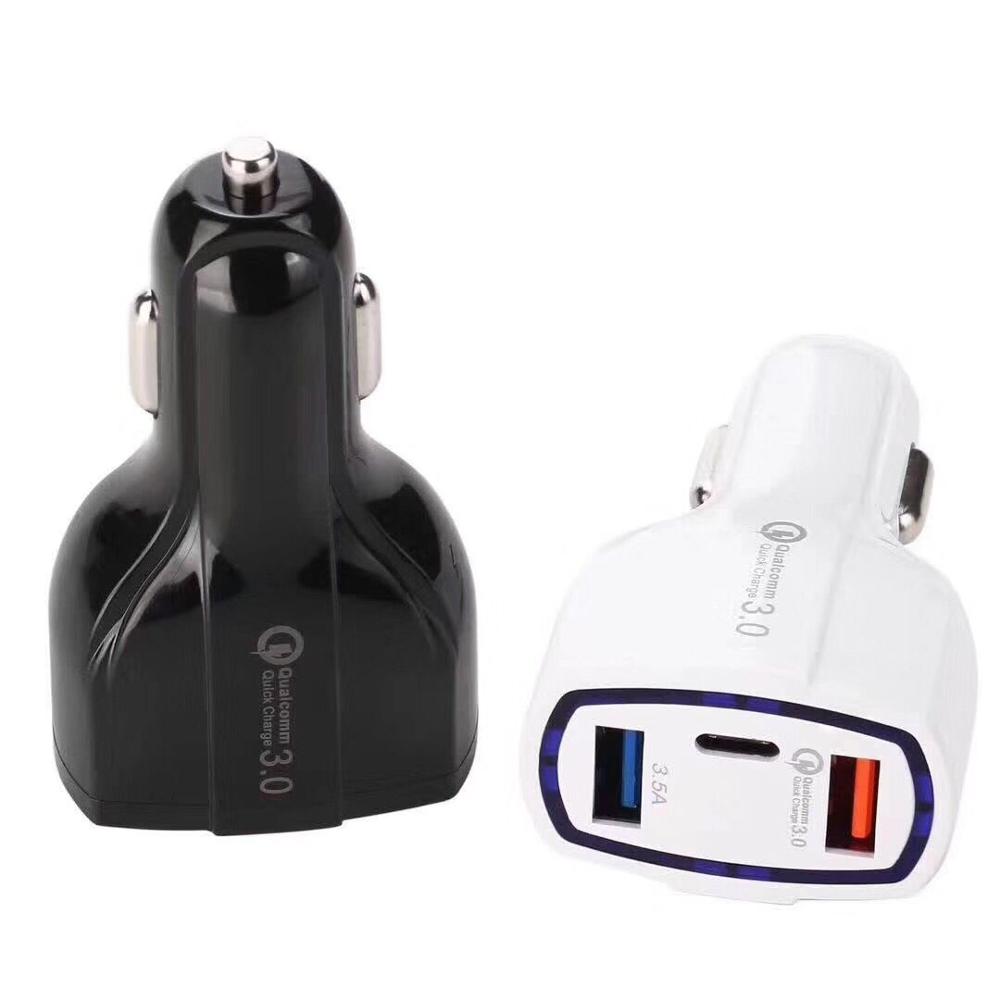 Два порта USB быстрая зарядка qc3.0 автомобильное зарядное устройство с портом типа c для мобильного телефона