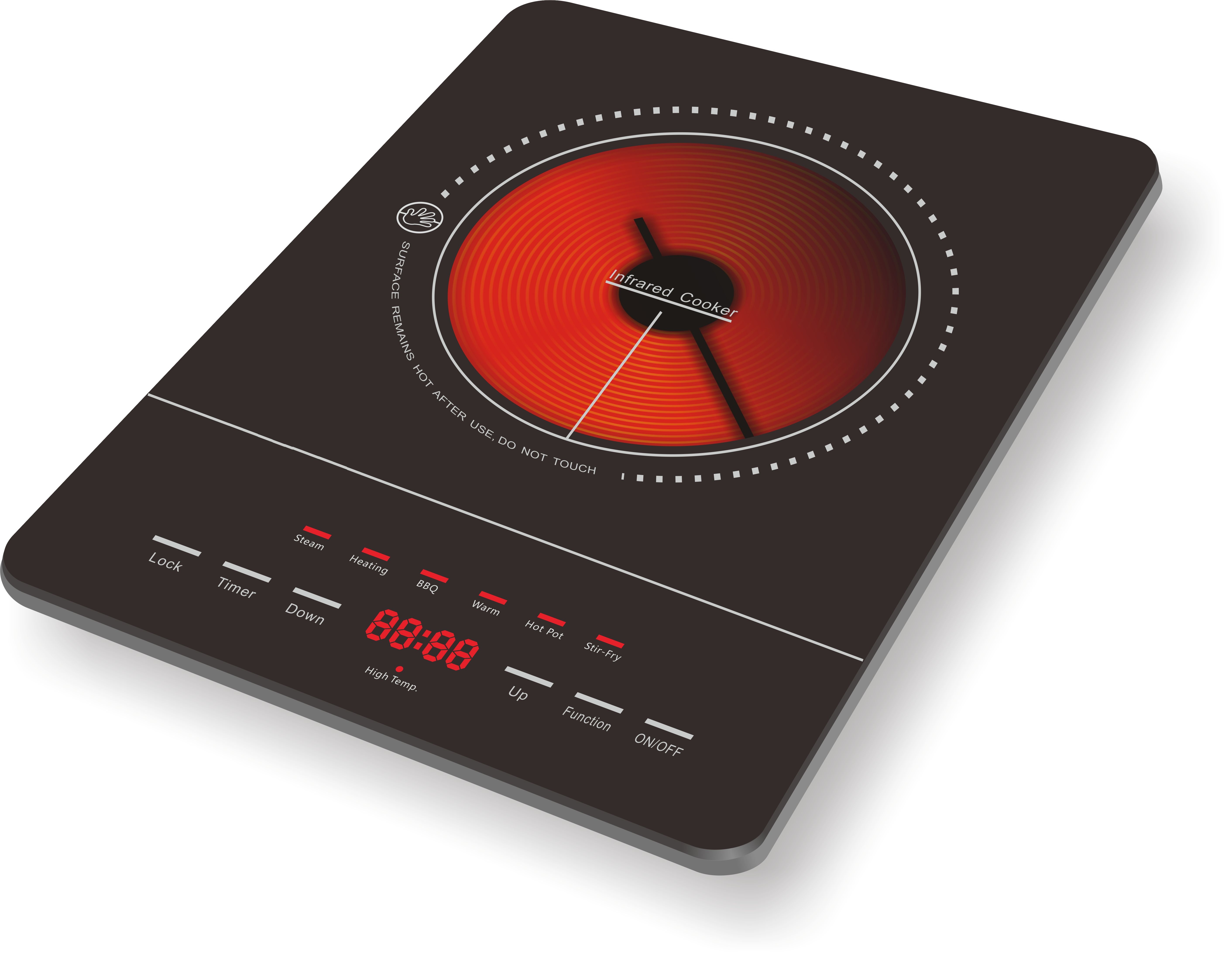 Electrical infrared cooktops ceramic cooker with touch screen