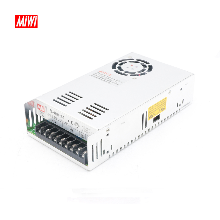 MiWi S-400-24 высокое качество металлический корпус 110V 220vac вход dc 12v 400w блок питания