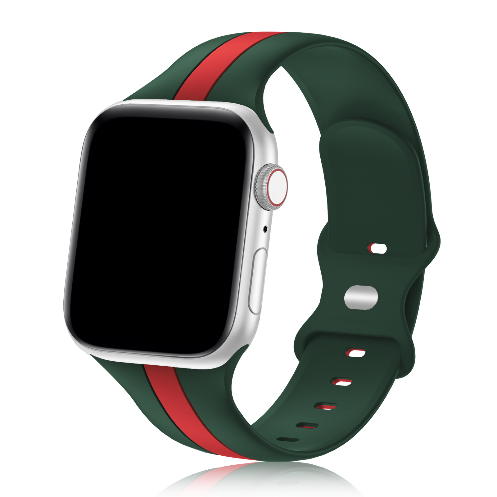 Soft Rubber Sport Watchbands Diver Waterproof Silicone Watch Band Strap Double Colors for apple watch iWatch Series