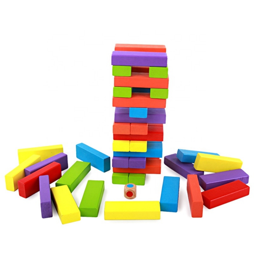 new wooden baby toys learning educational building puzzle stack tower games drinking colorful rainbow blocks