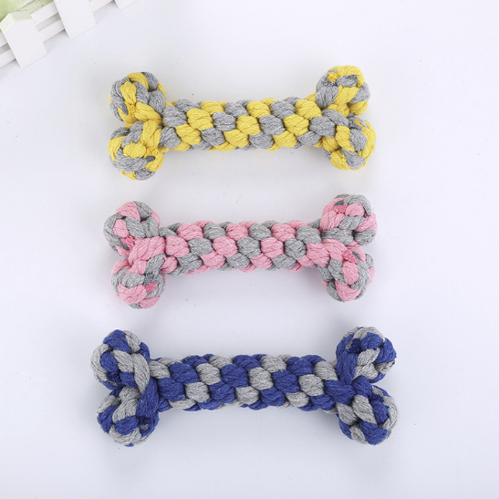 Factory spot wholesale dog chew toy bone durable cotton rope bone dog molar gnawing toys