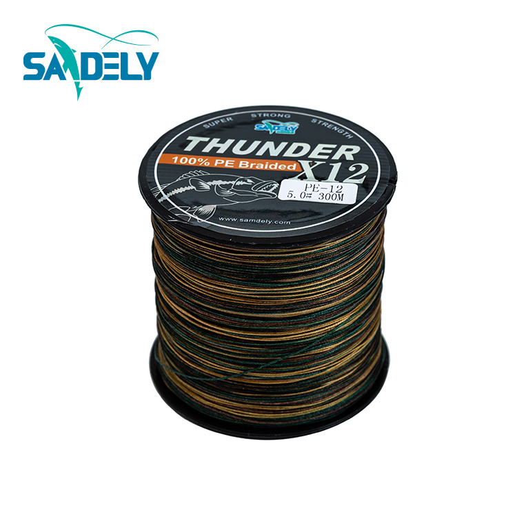 Оптовая продажа от производителя, X12Braid fishing OEM 300 500 2000 метров, Полиэтиленовая плетеная рыболовная леска, камуфляжная Зеленая Леска