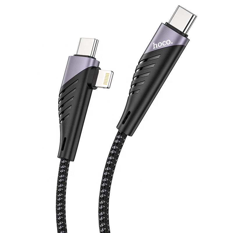 U95 2-в-1 PD кабель для передачи данных и зарядки с разъемом Type-C/Lightning для PD20W телефон 12