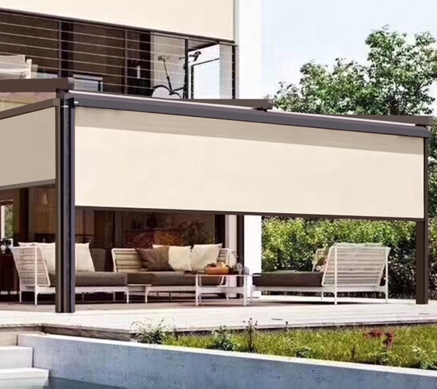 Factory Custom Motorized Waterproof Outdoor Curtain External Outdoor Roller Blinds