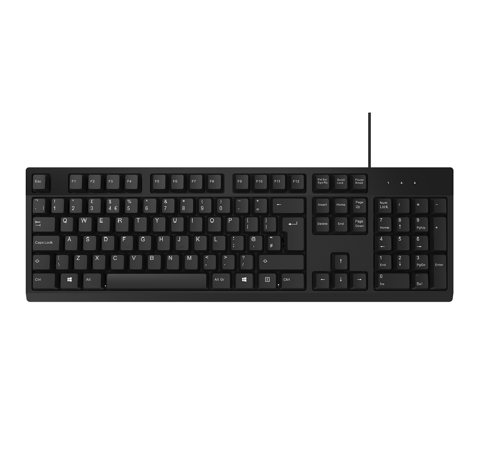 Проводная Офисная Клавиатура KB520 без подсветки, полноразмерная ультратонкая мультимедийная клавиатура для дома и офиса