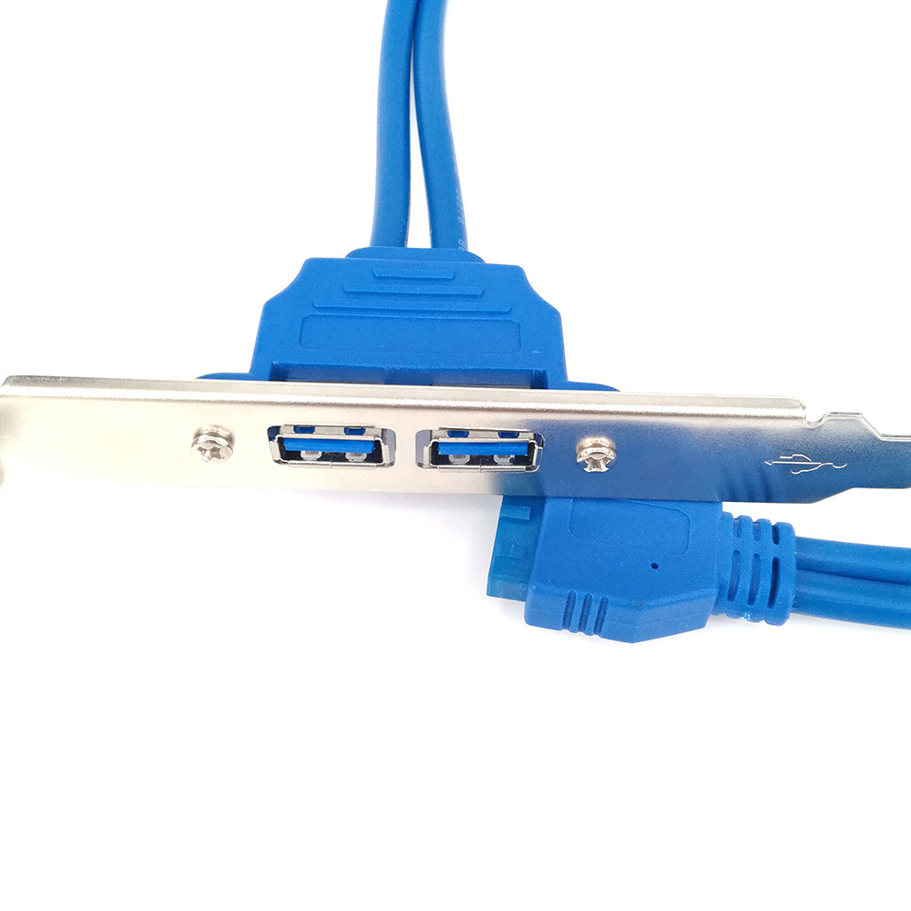 Новый компьютерный удлинитель USB кабель для передачи данных 3,0 задняя панель из искусственной кожи скользящая Скоба для 20Pin заголовка кабеля (2 порта)