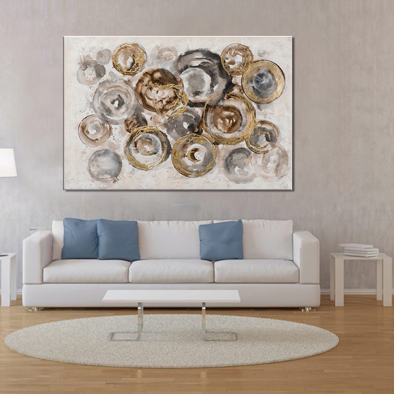 Home decoration painting abstract pure hand-painted circle oil painting wall painting arts