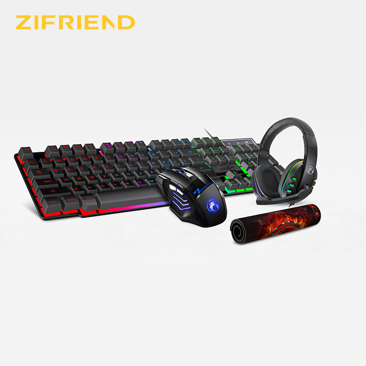 Недорогие игровые комбо 4 в 1, rgb клавиатура, игровая мышь, комбо, игровая гарнитура и геймпад, коврики для мыши