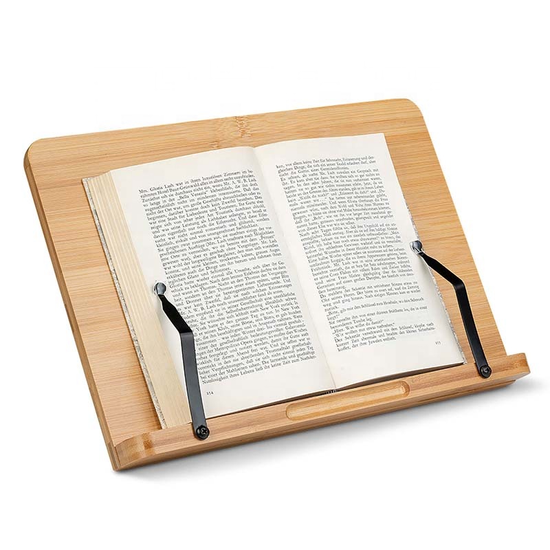 Бамбуковая подставка для книг 33x24 см, регулируемая высота, держатель для книг, держатель для кулинарии, бамбуковая подставка для книг