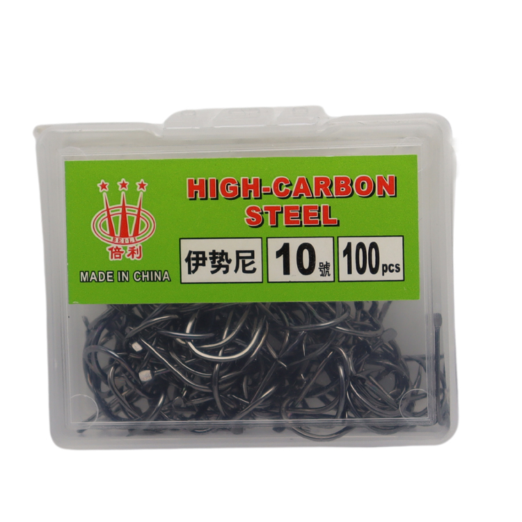 Factory Wholesale Outlet Black Band With Barbed Boxed Packaging High Carbon Steel Fishing Hook Saltwater