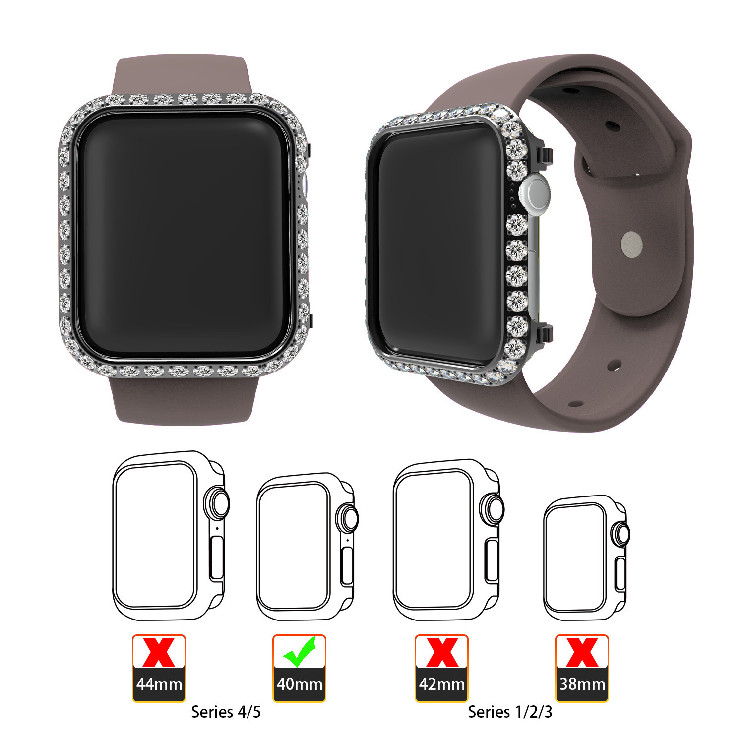 new product custom cnc stainless steel watch engraved frame for apple watch luxury diamond metal case manufacturer