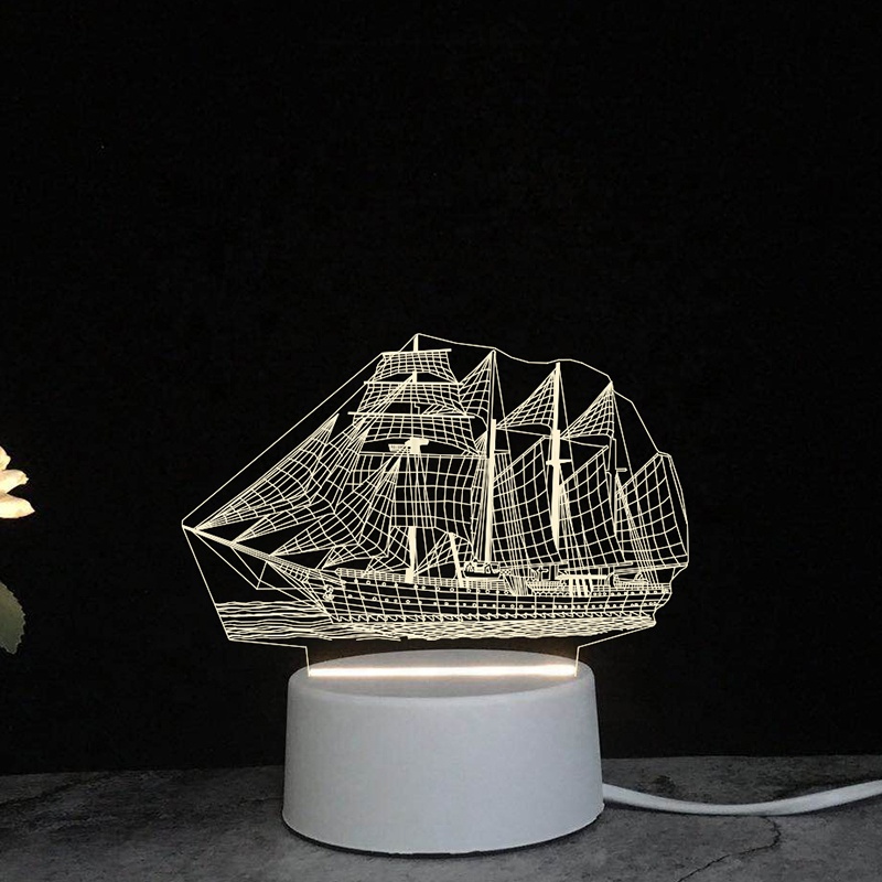 Wholesale Kids Room Creative USB Custom 3D Illusion Acrylic Base Children Anime Lamparas Desk Table Night Light LED Lamp