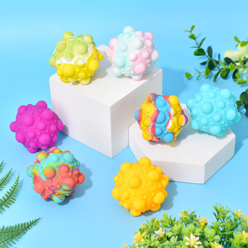 Поп мяч игрушки Fidget 4 шт., 3D Squeeze поп шар ее Непоседа игрушки для ванной Анти-давления, встроенный в транспортное средство сенсорные мячи для снятия стресса