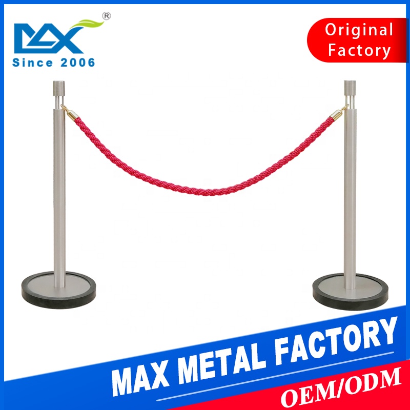 MAX factory customized 20kg 304 stainless steel que pole stanchion for crowd control