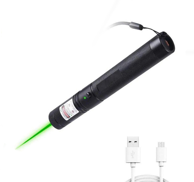 Фонарик с зеленым лазером и USB-зарядкой, 303