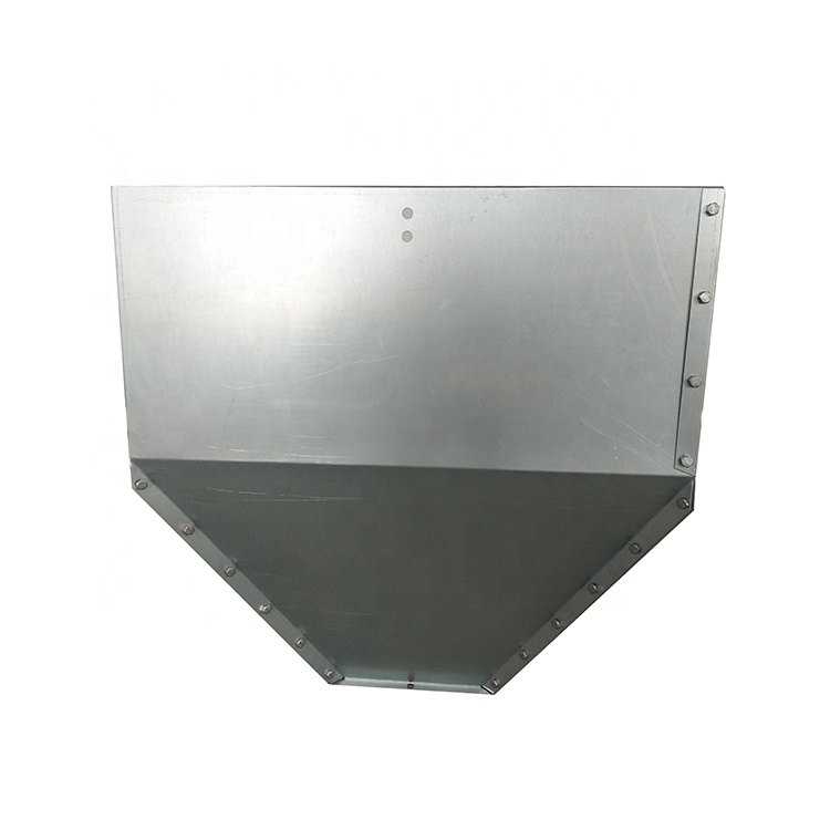 130L Capacity, Square Steel Hopper Feeder Funnel, Pre-galvanized Steel/Poultry Machine Feed Box