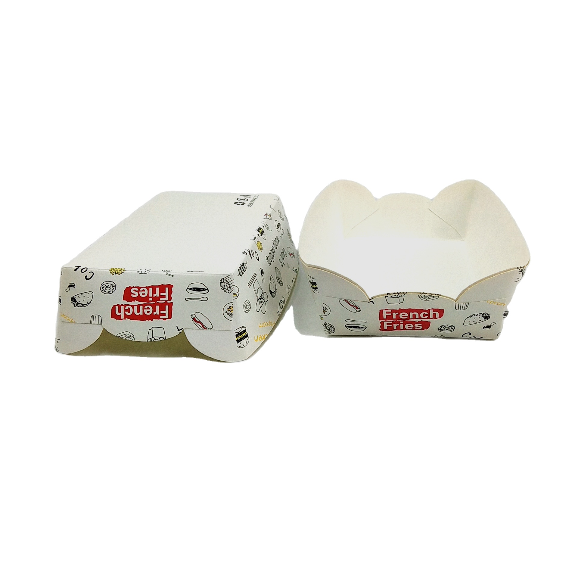 Biodegradable customize disposable food grade sushi snack boat shaped tray paper tray