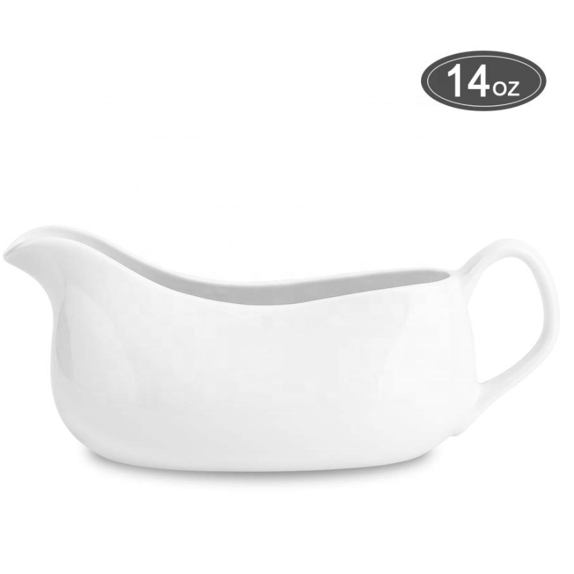 Wholesale Personalized Large Capacity 14 OZ Ceramic Gravy Boat