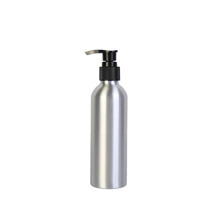 100ml 120ml 150ml 250ml 500ml 1000ml aluminum shampoo bottles with lotion pump recycled cosmetic packaging