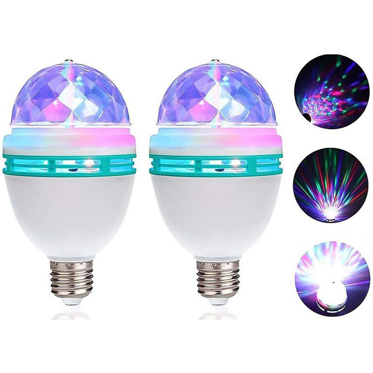 Популярные украшения для дня рождения, 3 Вт, E27, Rgb светодиодная цветная лампа, Rgb диско-лампа, светодиодные сценические огни