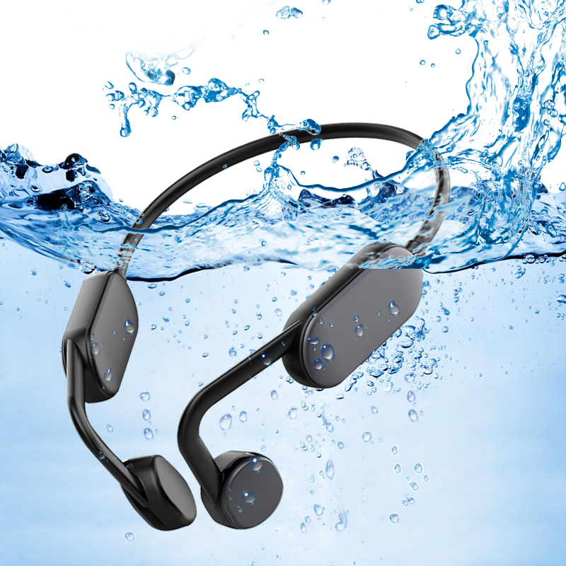 Swimming Bone Conduction Headphone, Wireless Microphone Earbuds, Open Ear Headset, Ipx8
