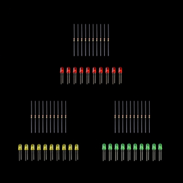 Led Light Experiment Kit Contains 10 Leds + Resistors Suitable For Getting Started