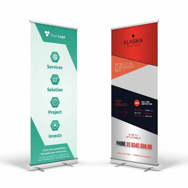 Outdoor Aluminum Roll up Banner Reinforced Standard Roll-up Stand for Advertising Display