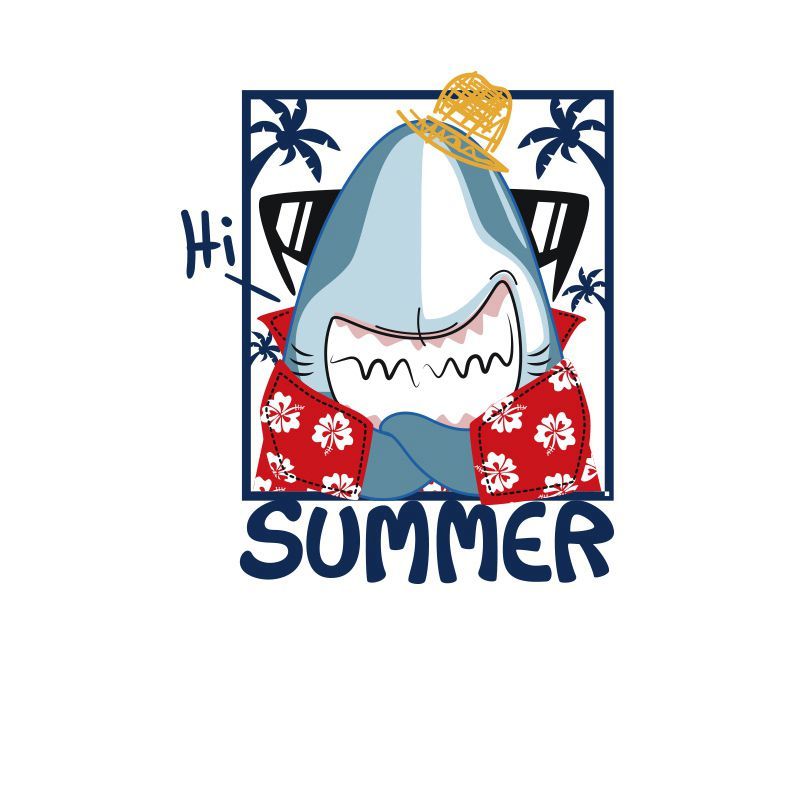 Летние пляжные Тур shark с помощью утюга с буквенными изображениями "сделай сам" футболка с аппликацией в виде тепла переводные наклейки на одежде термопресс