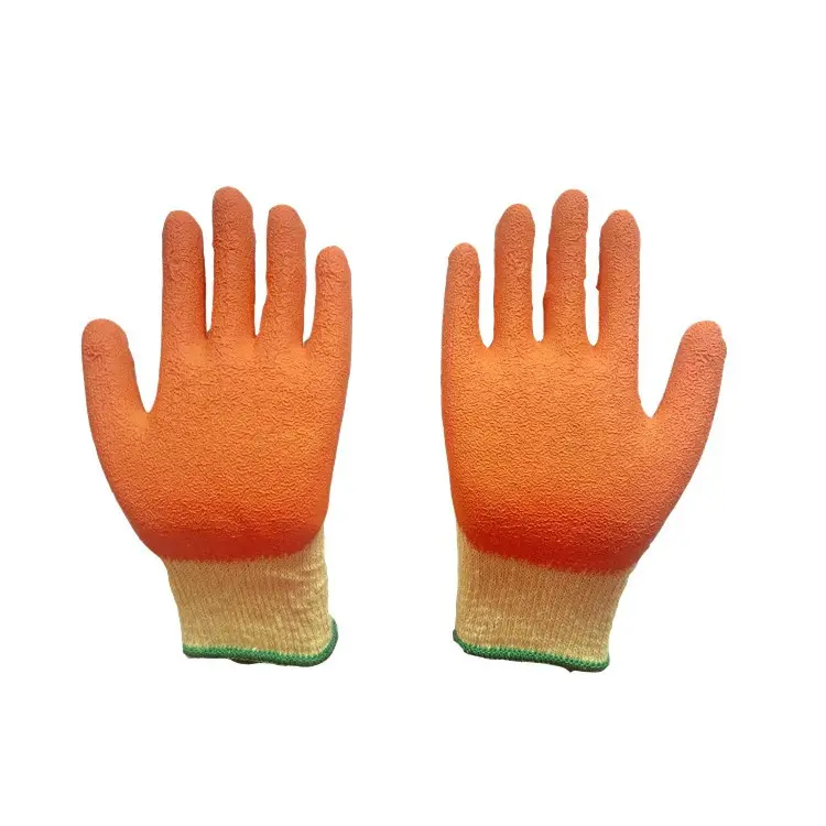 Hot Sale Anti Smash Abrasion Resistant Water Proof Breathable Hand Dipping Cotton Gloves for Construction