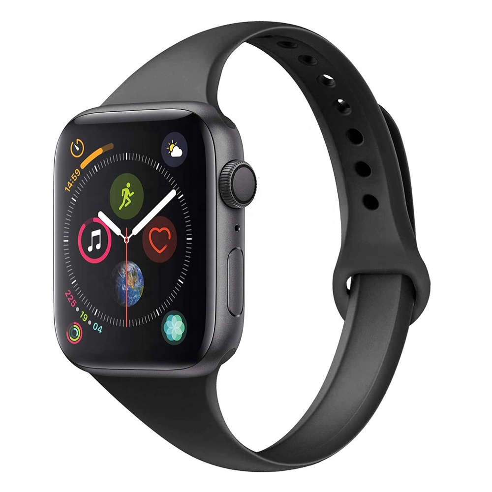 Лидер продаж, тонкий спортивный силиконовый резиновый ремешок для Apple Watch, силиконовый ремешок