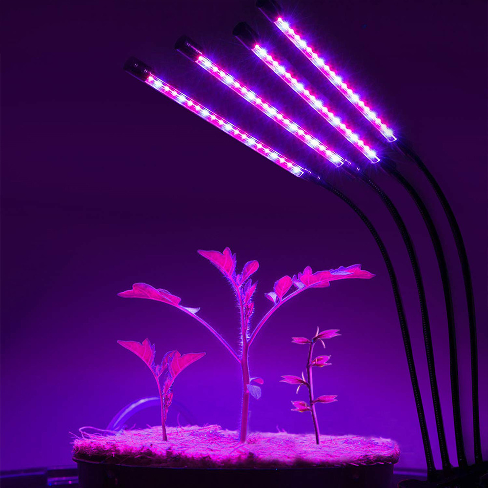 Amazon Grow Light 80 Вт Три головки ГРМ 80 LED 4 руки растительные огни для комнатных растений с красным синим спектром