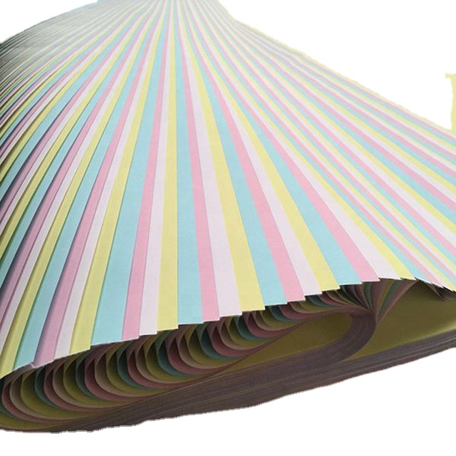 Sheets 24*34INCH BLUE IMAGE 50GSM MIXED PULP Carbonless NCR PaperCB CFB CF WHITE PINK YELLOW BLUE GREEN