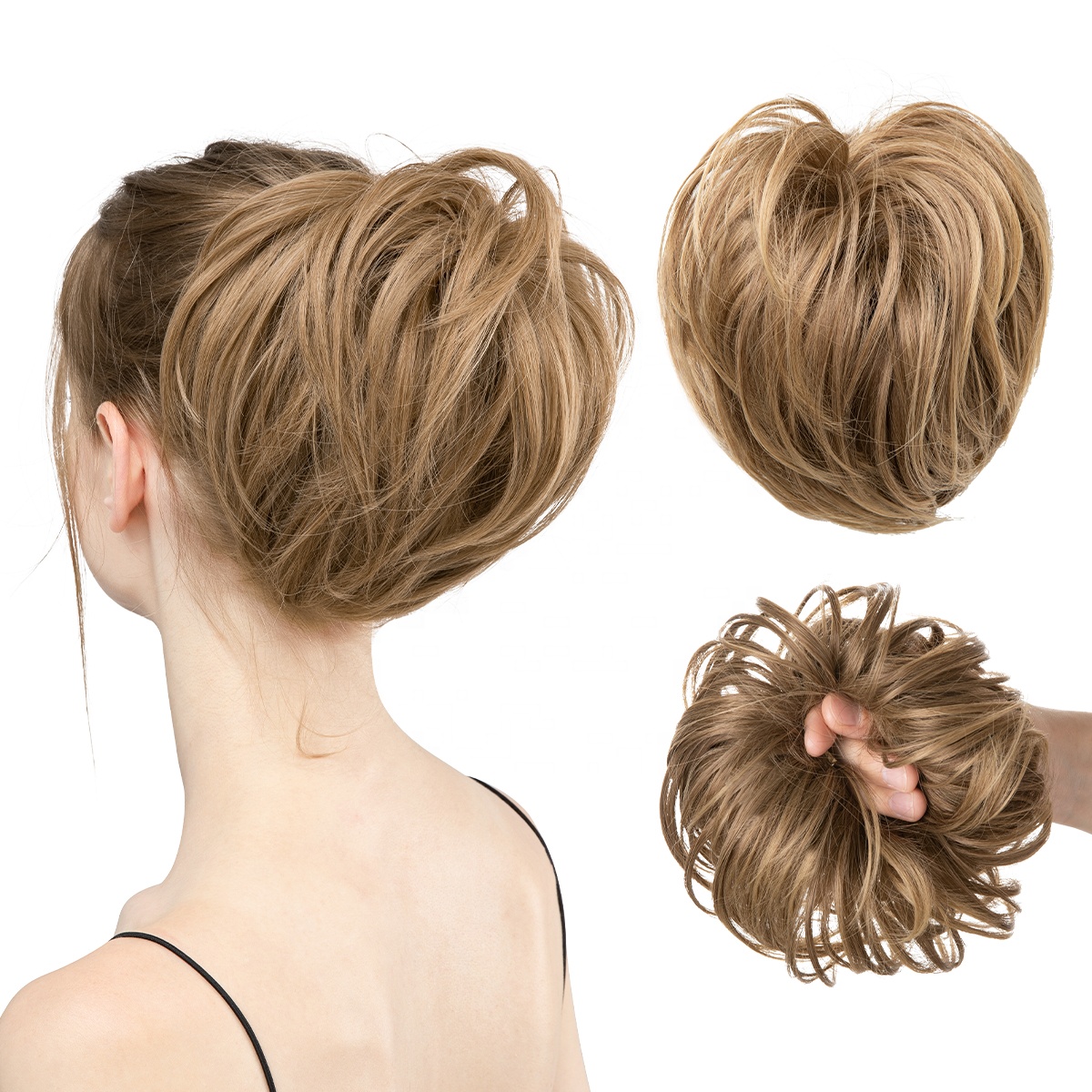 SARLA Fashion Synthetic Big Fake Hair Burger Padding Bun Stick Curly Chignons Darling Hair Pieces Wedding For White Women