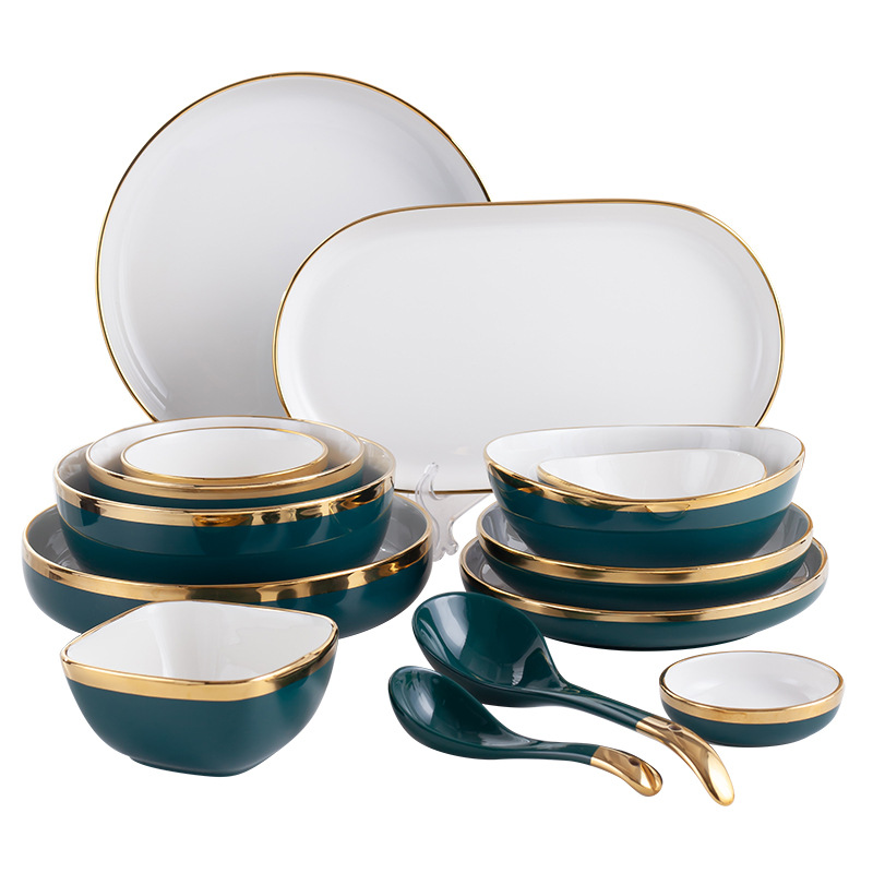Nordic High Quality Dinnerware Sets Plates Bowls Tableware Ceramic Dinner Set For Banquet Event Party
