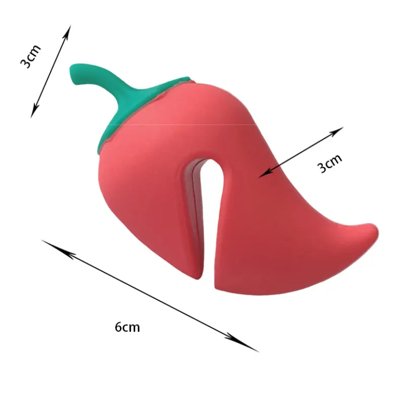 New Kitchen Cooking Tools Anti-scalding Silicone Chili Shape Pot Clips Holder Silicone Kitchen Tools Lid Stand