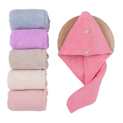 2020 Microfiber Hair Dry Towel Thickening Super Absorbent Shower Cap Soft Dry Hair Cap