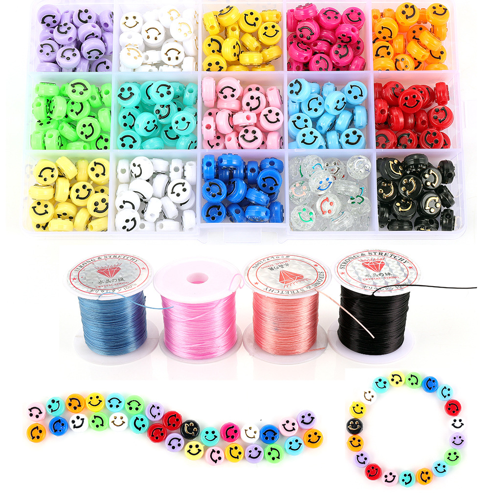 Hobbyworker 300pcs Natural Beads Kits with Elastic String Earring Hooks for Earring Bracelets Necklace Jewelry Making