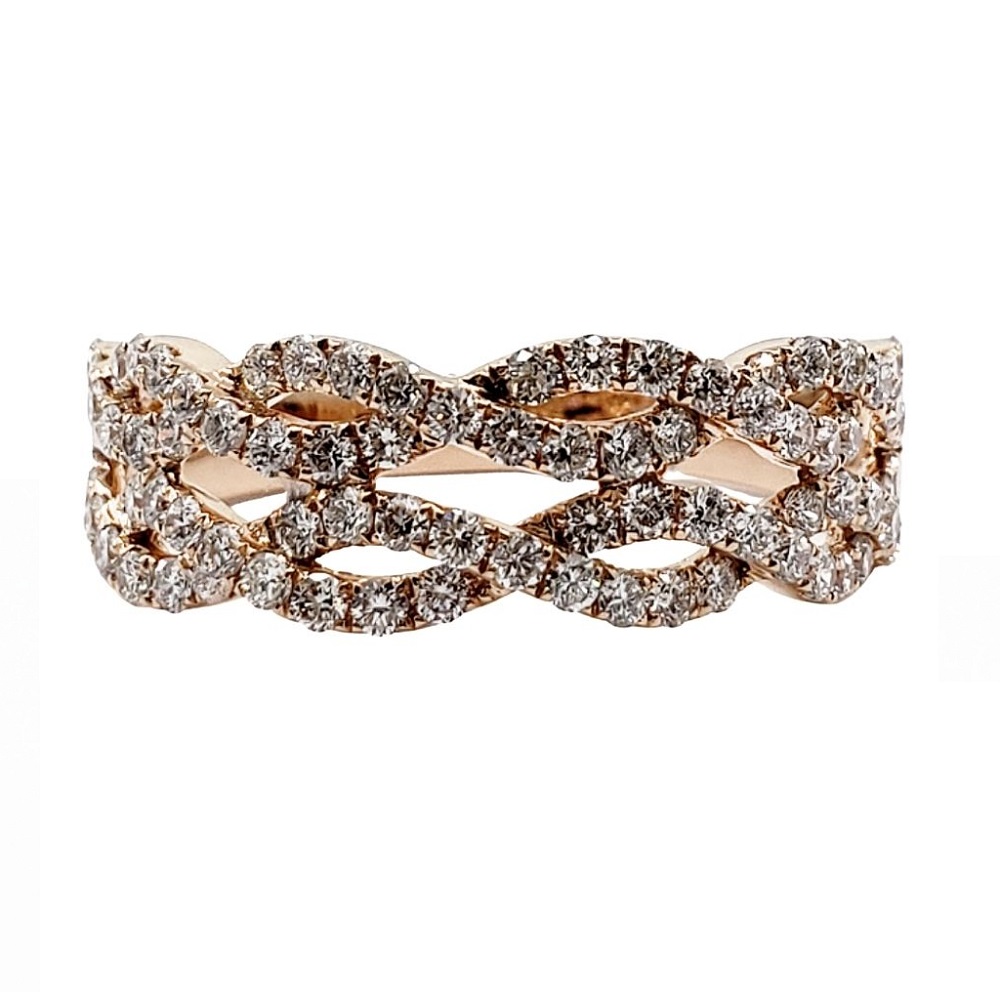 Hong Kong Supplier Excellent Artful Graceful Design Beauty 18k Rose Gold 100% Natural Diamond Fine Jewelry For Lady Daily Use