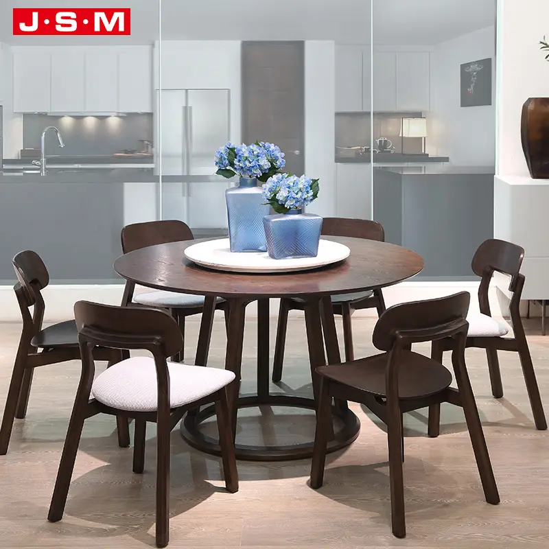 Modern 6 Seate Furniture Wood Large Outdoor Round Table Dining Table