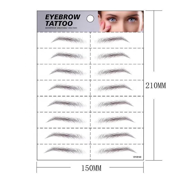 New 8 Pairs Waterproof 4D Hair-like Imitation Eyebrow Tattoos Sticker Temporary Eyebrow Tattoo Sticker
