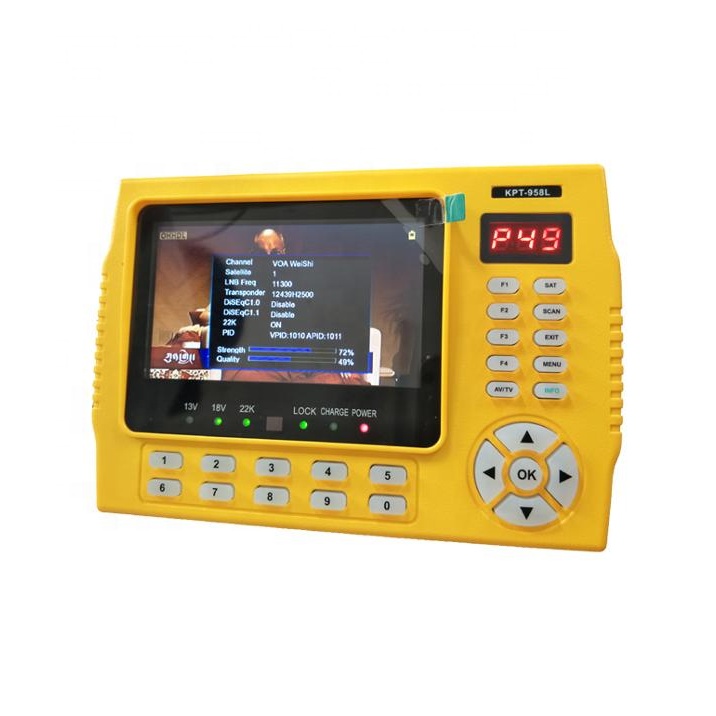 DIHAO KPT 958L DVB-S2 DVB-S цифровой Satfinder MPEG-4 1080P полный спутниковый искатель HD метр 2200 мА Встроенный аккумулятор
