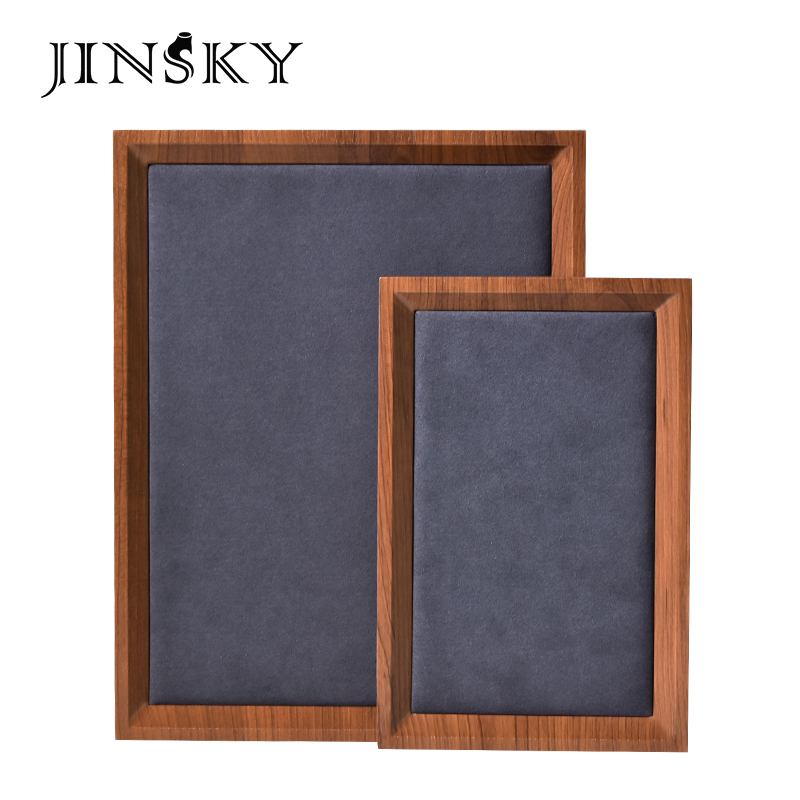 JINSKY деревянный поднос для ювелирных изделий, подносы для презентации ювелирных изделий, пустой поднос для ювелирного магазина